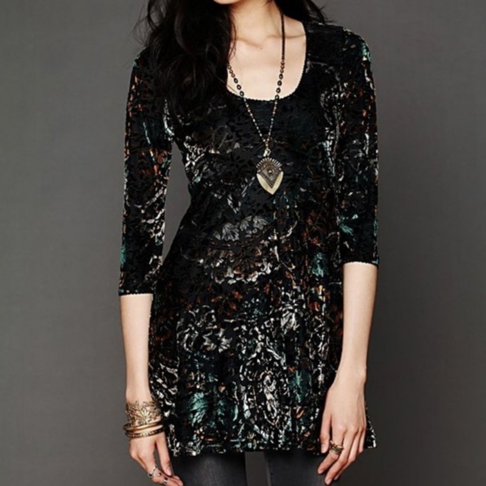 Free People | Musa "Burnout" Velvet Tunic, XS